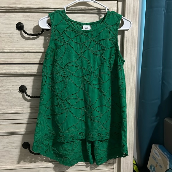 CAbi Tops - Cabi XS green eyelet top